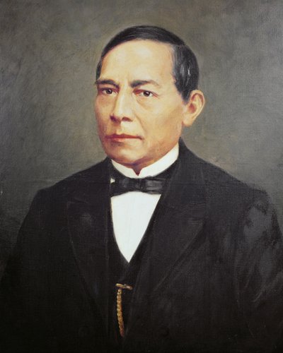 Ritratto di Benito Juarez da Mexican School